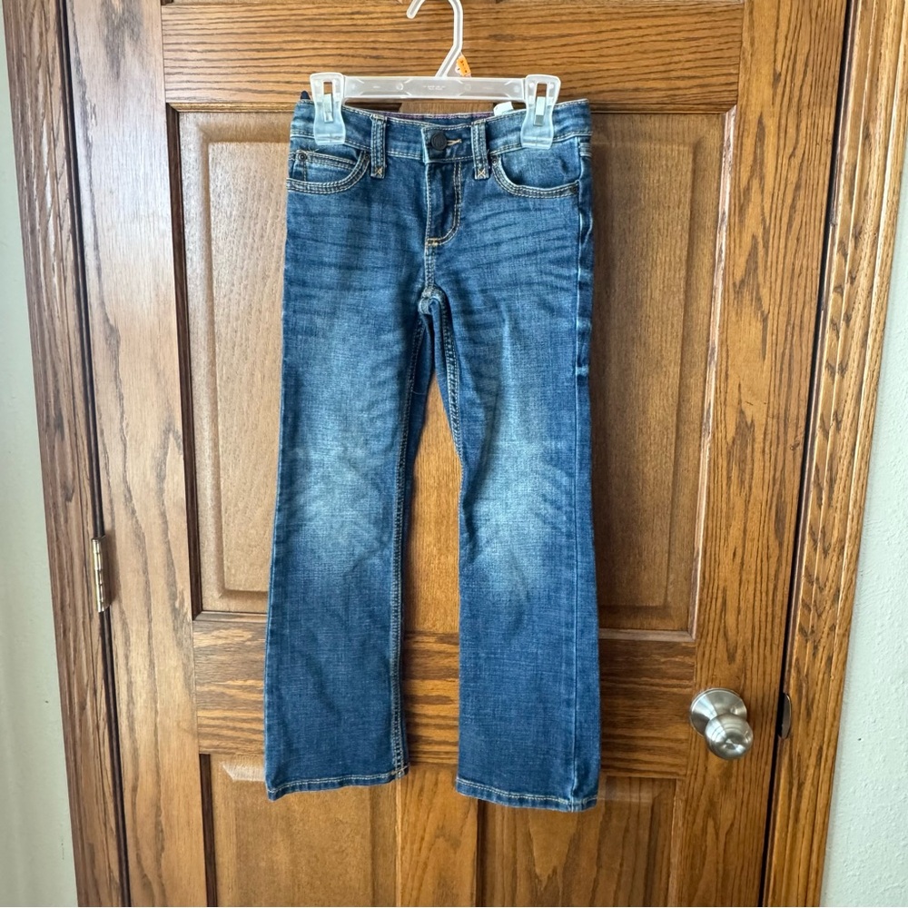 Wrangler Girls Blue Denim Straight-Leg Jeans